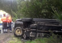 ¡Otro accidente en Álava! 2 heridos al volcar su coche en la autopista