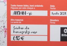 Cheque solidario en Bilbao