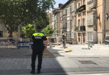Revienta una tubería de gas en el centro de Vitoria (fotos)