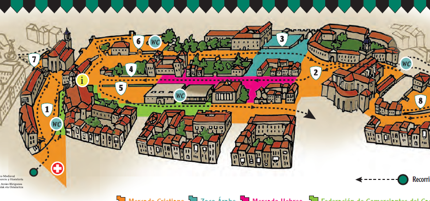 Vitoria: Plano y agenda de 200 puestos del Mercado Medieval