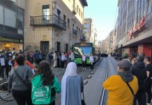 Estudiantes jóvenes en Vitoria pasan la mañana contra Israel
