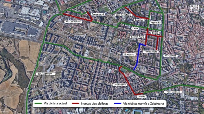 Vitoria ampliará su red de bidegorris en 4 zonas