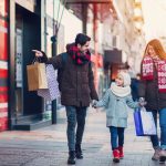 Young family on shopping