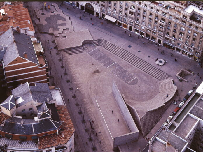 Vista aérea de la Plaza de los Fueros