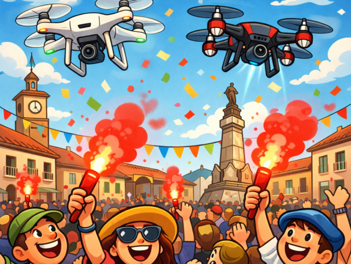 Drones para controlar bengalas en Celedón