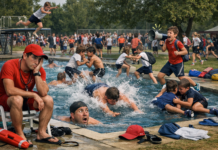 Vitoria sufre el sunami de 2.000 escolares juntos en piscinas Vitoria sufre el sunami de 2.000 escolares juntos en piscinas