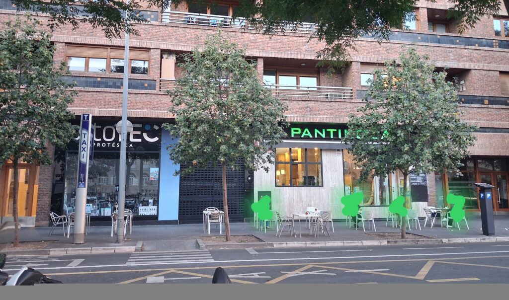 Mesas frente a la ortopedia de Vitoria ¡Triple del permiso!
