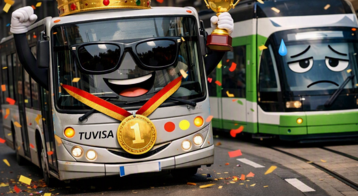 Los autobuses vencieron a los tranvías en Fiestas de Vitoria