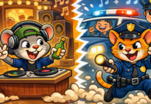 Jugando al gato y el ratón con policías en Fiestas Vitoria Jugando al gato y el ratón con policías en Fiestas Vitoria