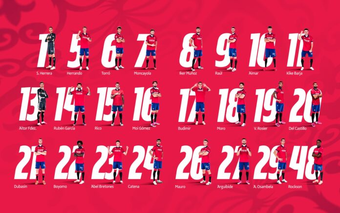 La plantilla de Osasuna