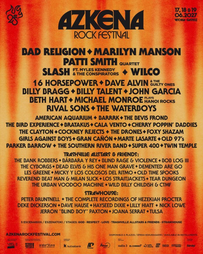 azkena-rock-25 Patti Smith y Marilyn Manson tocarán en el 25 aniversario del Azkena Rock de Vitoria